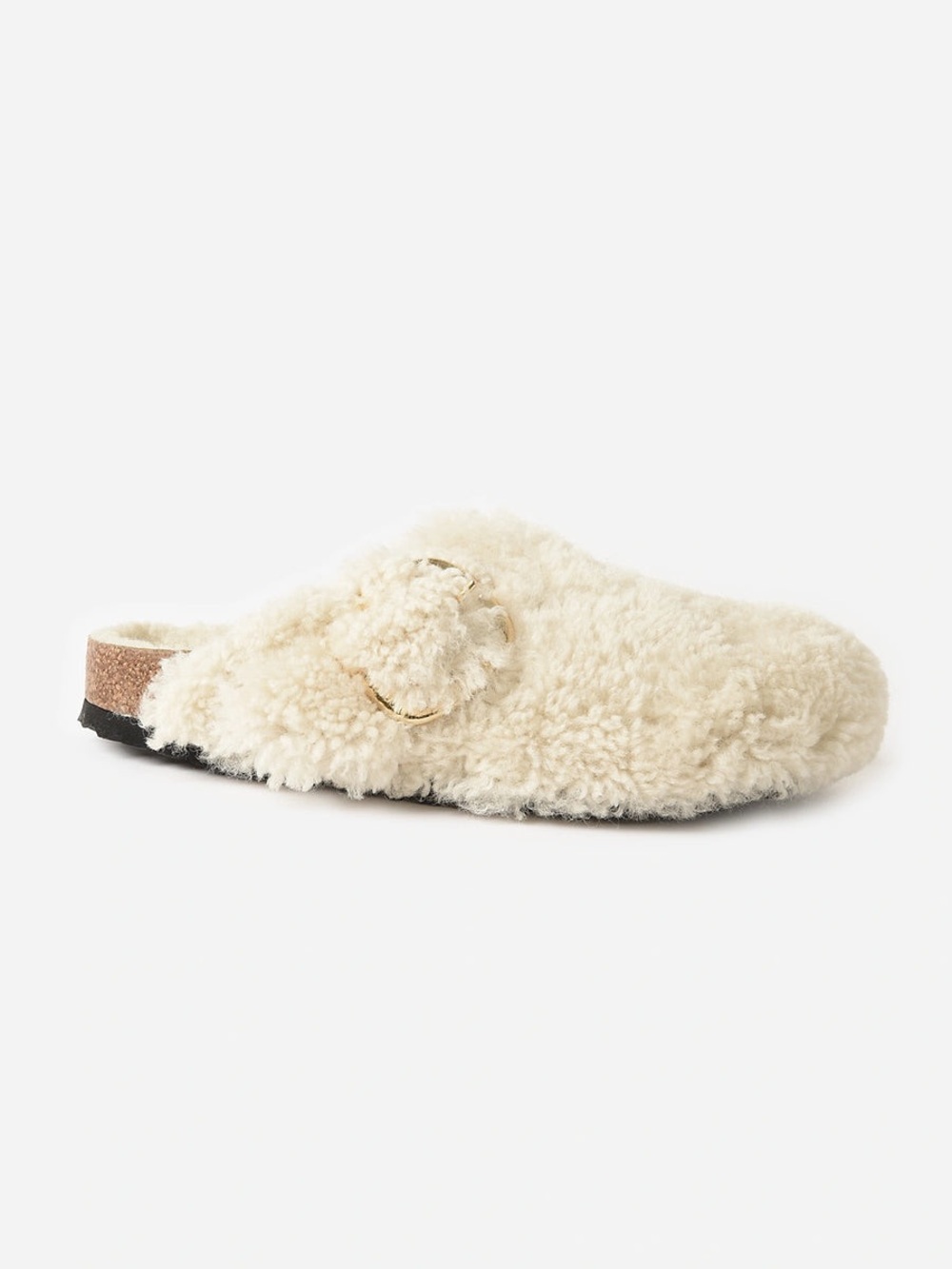 Birkenstock Boston Big Buckle Shearling Clogs Eggshell Sandals Shoes EU 37 NEW - Picture 6 of 12